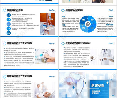蓝色欧美风格医疗慢性病健康管理讲座动态PPT模板